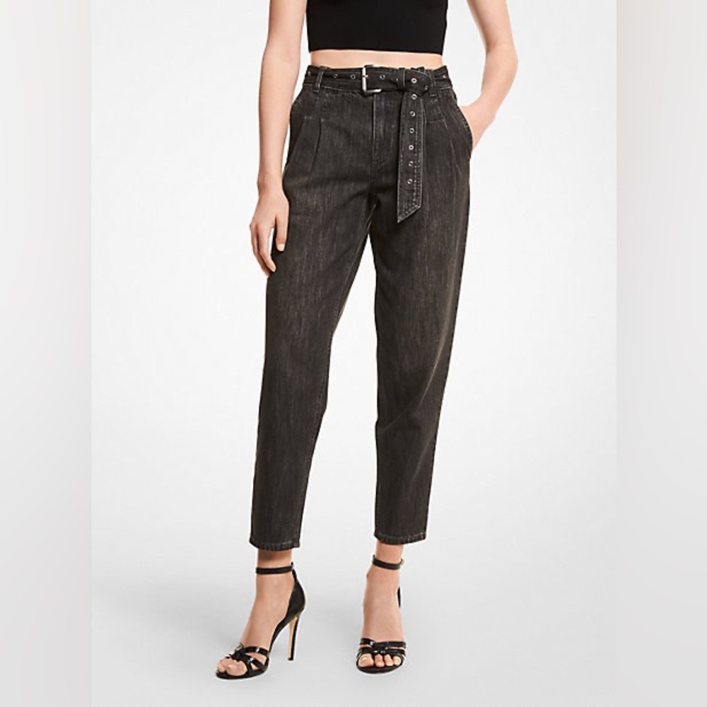 MICHAEL KORS Stretch Denim Belted Jeans
